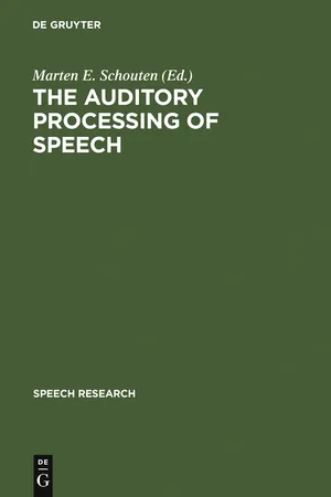 The Auditory Processing of Speech