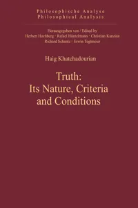 Truth: Its Nature, Criteria and Conditions_cover