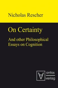 On certainty and other philosophical essays on cognition_cover