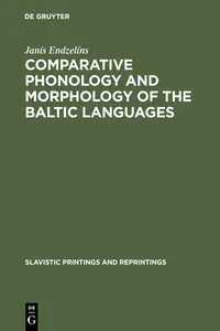 Comparative Phonology and Morphology of the Baltic Languages_cover