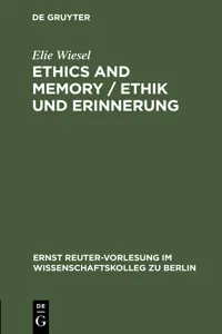 Ethics and Memory / Ethik und Erinnerung_cover