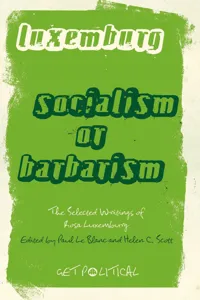 Rosa Luxemburg: Socialism or Barbarism_cover