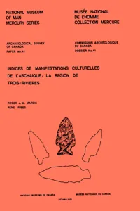 Indices de manifestations culturelles de l'archaique_cover