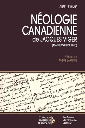 Néologie canadienne de Jacques Viger