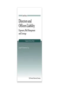 Directors and Officers Liability: Exposures, Risk Management and Coverage, 2nd Edition_cover