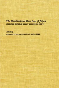 The Constitutional Case Law of Japan_cover