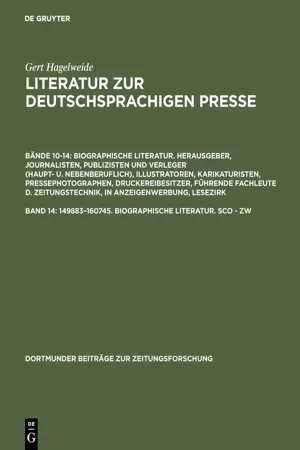 149883–160745. Biographische Literatur. Sco - Zw