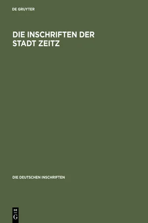 Die Inschriften der Stadt Zeitz