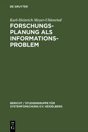 Forschungsplanung als Informationsproblem