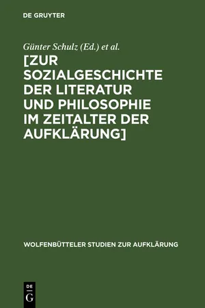 Zur Sozialgeschichte der Literatur und Philosophie im Zeitalter der Aufklärung