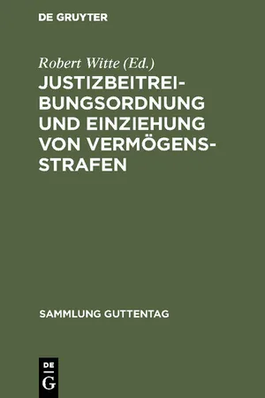 Justizbeitreibungsordnung und Einziehung von Vermögensstrafen