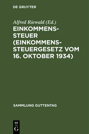 Einkommenssteuer (Einkommenssteuergesetz vom 16. Oktober 1934)