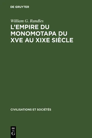 L'empire du Monomotapa du XVe au XIXe siècle