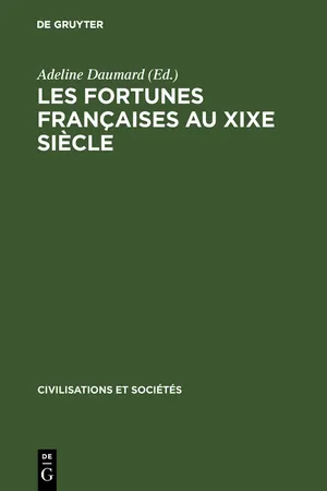 Les fortunes françaises au XIXe siècle