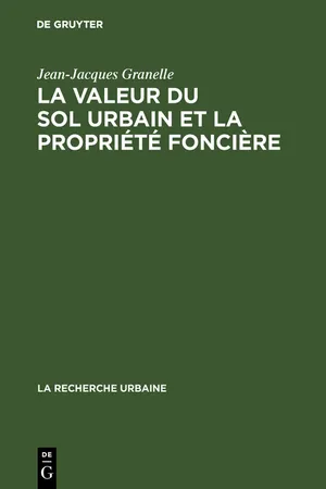 La valeur du sol urbain et la propriété foncière