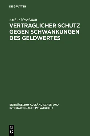 Vertraglicher Schutz gegen Schwankungen des Geldwertes