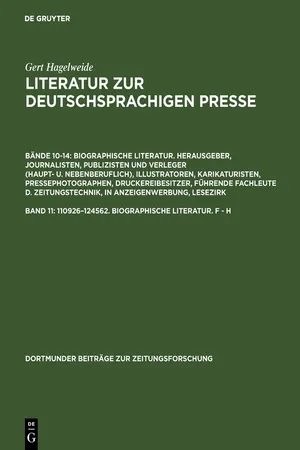 110926–124562. Biographische Literatur. F - H