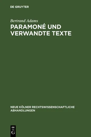 Paramoné und verwandte Texte