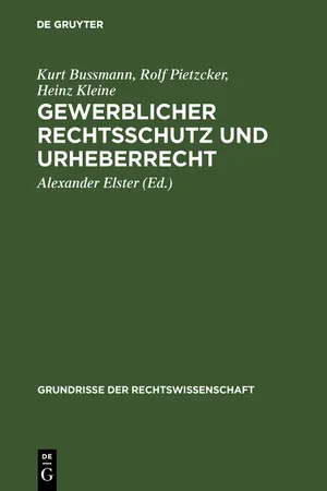 Gewerblicher Rechtsschutz und Urheberrecht