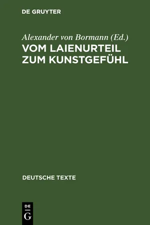 Vom Laienurteil zum Kunstgefühl