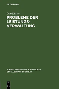 Probleme der Leistungsverwaltung_cover