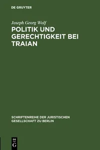 Politik und Gerechtigkeit bei Traian_cover