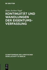 Kontinuität und Wandlungen der Eigentumsverfassung_cover