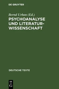 Psychoanalyse und Literaturwissenschaft_cover