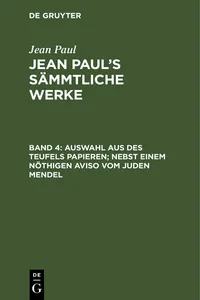 Auswahl aus des Teufels Papieren; nebst einem nöthigen Aviso vom Juden Mendel_cover