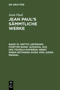 Dritte Lieferung. Fünfter Band: Auswahl aus des Teufels Papieren; nebst einem nöthigen Aviso vom Juden Mendel_cover