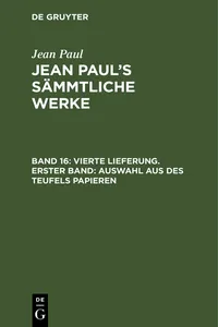 Vierte Lieferung. Erster Band: Auswahl aus des Teufels Papieren_cover