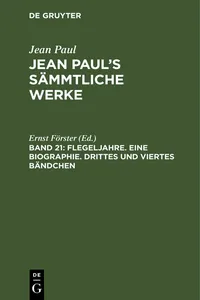 Flegeljahre. Eine Biographie. Drittes und viertes Bändchen_cover