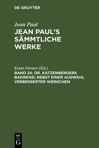 Dr. Katzenbergers Badreise; nebst einer Auswahl verbesserter Werkchen_cover