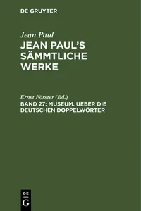 Museum. Ueber die deutschen Doppelwörter_cover