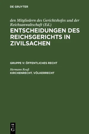 Kirchenrecht. Völkerrecht