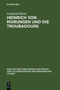 Heinrich von Morungen und die Troubadours_cover