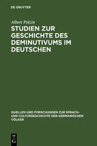 Studien zur Geschichte des Deminutivums im Deutschen_cover