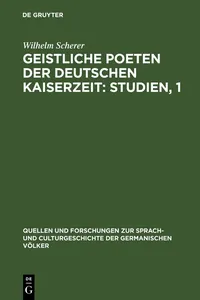 Geistliche Poeten der deutschen Kaiserzeit: Studien, 1_cover