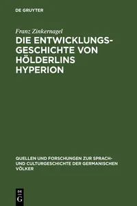 Die Entwicklungsgeschichte von Hölderlins Hyperion_cover