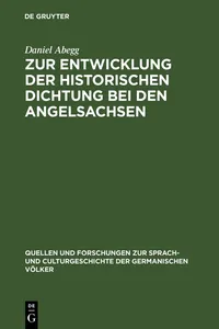 Zur Entwicklung der historischen Dichtung bei den Angelsachsen_cover