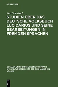 Studien über das deutsche Volksbuch Lucidarius und seine Bearbeitungen in fremden Sprachen_cover