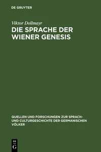 Die Sprache der Wiener Genesis_cover