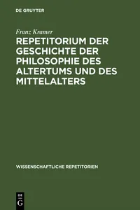 Repetitorium der Geschichte der Philosophie des Altertums und des Mittelalters_cover