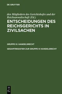 Gesamtregister zur Gruppe III Handelsrecht_cover