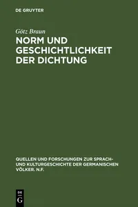 Norm und Geschichtlichkeit der Dichtung_cover