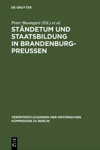 Ständetum und Staatsbildung in Brandenburg-Preußen_cover