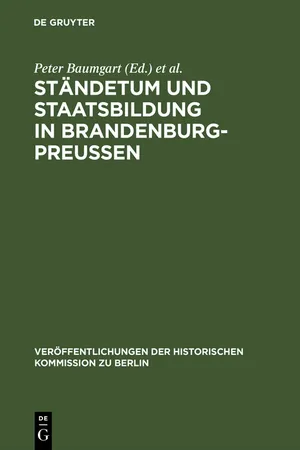 Ständetum und Staatsbildung in Brandenburg-Preußen