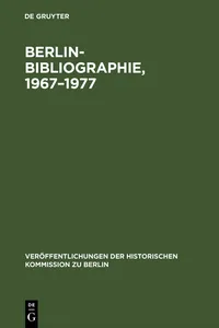 Berlin-Bibliographie, 1967–1977_cover