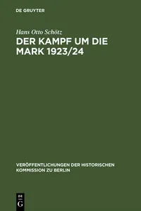 Der Kampf um die Mark 1923/24_cover