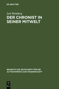 Der Chronist in seiner Mitwelt_cover